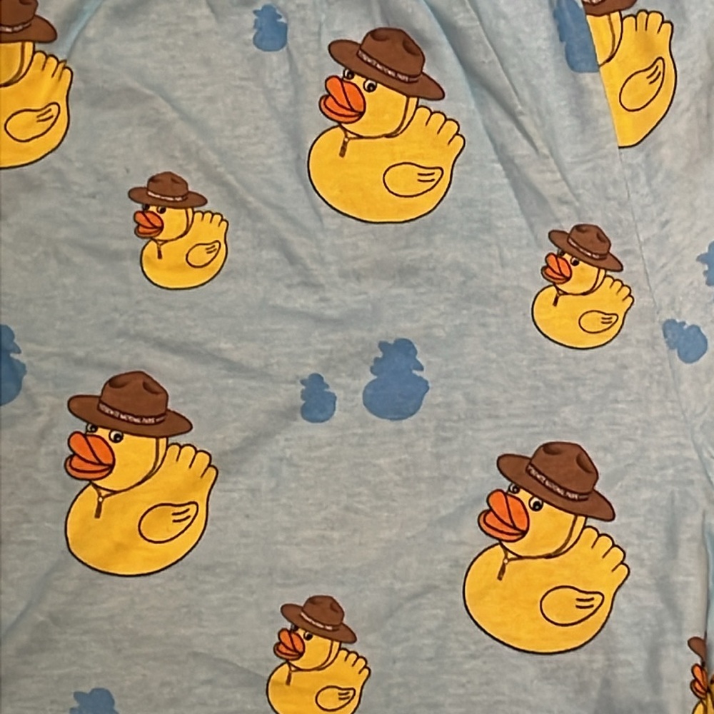 TOAST AND JAMMIES RUBBER DUCKY DRAWSTRING SHORTS SLEEPWEAR SZ XL YOSEMITE DUCK